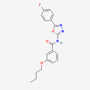 molecular formula C19H18FN3O3 B2750838 3-丁氧基-N-[5-(4-氟苯基)-1,3,4-噁二唑-2-基]苯甲酰胺 CAS No. 865285-55-8