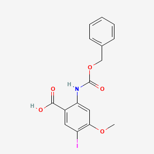 molecular formula C16H14INO5 B2750839 5-Iodo-4-methoxy-2-(phenylmethoxycarbonylamino)benzoic acid CAS No. 2287311-59-3