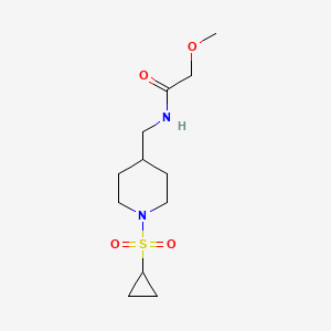 molecular formula C12H22N2O4S B2750841 N-((1-(cyclopropylsulfonyl)piperidin-4-yl)methyl)-2-methoxyacetamide CAS No. 1235371-37-5