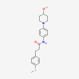 molecular formula C22H28N2O2S B2750852 N-(4-(4-methoxypiperidin-1-yl)phenyl)-3-(4-(methylthio)phenyl)propanamide CAS No. 1448047-47-9