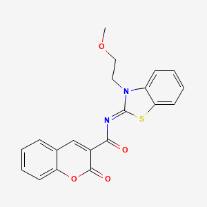 molecular formula C20H16N2O4S B2750854 N-[3-(2-methoxyethyl)-1,3-benzothiazol-2-ylidene]-2-oxochromene-3-carboxamide CAS No. 864975-58-6