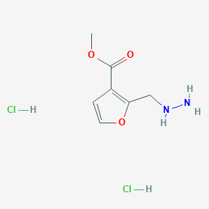 molecular formula C7H12Cl2N2O3 B2750860 Methyl 2-(hydrazinylmethyl)furan-3-carboxylate dihydrochloride CAS No. 2225144-71-6