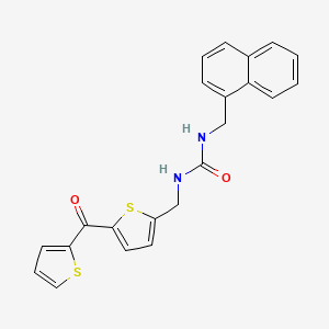 molecular formula C22H18N2O2S2 B2750863 1-(Naphthalen-1-ylmethyl)-3-((5-(thiophene-2-carbonyl)thiophen-2-yl)methyl)urea CAS No. 1421501-46-3