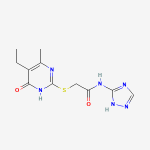 molecular formula C11H14N6O2S B2750866 2-[(5-乙基-4-甲基-6-氧代-1,6-二氢嘧啶-2-基)硫代]-N-(4H-1,2,4-三唑-3-基)乙酰胺 CAS No. 1115905-74-2