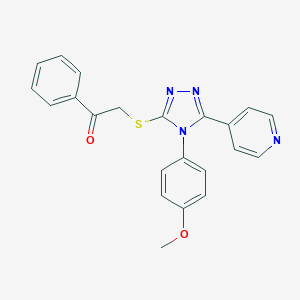 molecular formula C22H18N4O2S B275088 2-{[4-(4-methoxyphenyl)-5-(4-pyridinyl)-4H-1,2,4-triazol-3-yl]sulfanyl}-1-phenylethanone 