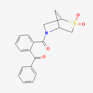 molecular formula C19H17NO4S B2750893 (2-苯甲酰苯基)(2,2-二氧代-2-硫代-5-氮杂双环[2.2.1]庚烷-5-基)甲酮 CAS No. 2034609-96-4