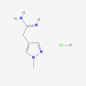 molecular formula C6H11ClN4 B2750896 2-(1-甲基吡唑-4-基)乙酰胺;盐酸盐 CAS No. 2408969-77-5