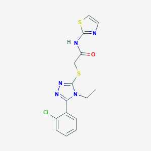2-{[5-(2-chlorophenyl)-4-ethyl-4H-1,2,4-triazol-3-yl]sulfanyl}-N-(1,3-thiazol-2-yl)acetamide