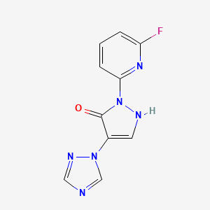 molecular formula C10H7FN6O B2750901 1-(6-氟-2-吡啶基)-4-(1H-1,2,4-三唑-1-基)-1H-吡唑-5-醇 CAS No. 1007237-14-0