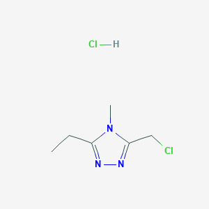 molecular formula C6H11Cl2N3 B2750908 3-(chloromethyl)-5-ethyl-4-methyl-4H-1,2,4-triazole hydrochloride CAS No. 1034197-71-1