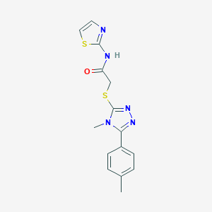 2-{[4-methyl-5-(4-methylphenyl)-4H-1,2,4-triazol-3-yl]sulfanyl}-N-(1,3-thiazol-2-yl)acetamide