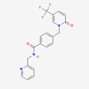 molecular formula C20H16F3N3O2 B2750917 4-{[2-氧代-5-(三氟甲基)-1(2H)-吡啶基]甲基}-N-(2-吡啶基甲基)苯甲酰胺 CAS No. 339025-29-5