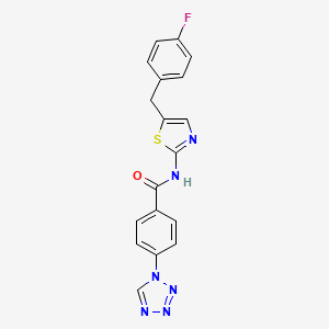 molecular formula C18H13FN6OS B2750918 N-[5-(4-fluorobenzyl)-1,3-thiazol-2-yl]-4-(1H-tetrazol-1-yl)benzamide CAS No. 887349-03-3