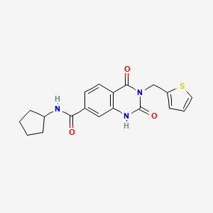 molecular formula C19H19N3O3S B2750921 N-cyclopentyl-2,4-dioxo-3-(thiophen-2-ylmethyl)-1,2,3,4-tetrahydroquinazoline-7-carboxamide CAS No. 1794794-99-2