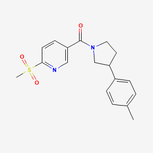 [3-(4-Methylphenyl)pyrrolidin-1-yl]-(6-methylsulfonylpyridin-3-yl)methanone