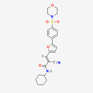 molecular formula C24H27N3O5S B2750931 (E)-2-cyano-N-cyclohexyl-3-[5-(4-morpholin-4-ylsulfonylphenyl)furan-2-yl]prop-2-enamide CAS No. 571934-03-7