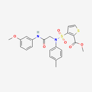 molecular formula C22H22N2O6S2 B2750932 methyl 3-(N-(2-((3-methoxyphenyl)amino)-2-oxoethyl)-N-(p-tolyl)sulfamoyl)thiophene-2-carboxylate CAS No. 895265-89-1