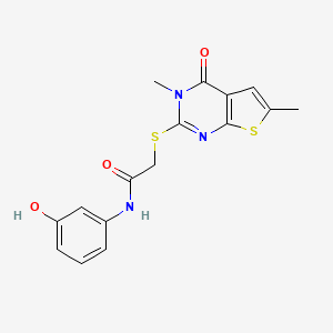 2-(3,6-dimethyl-4-oxothieno[2,3-d]pyrimidin-2-yl)sulfanyl-N-(3-hydroxyphenyl)acetamide