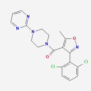 molecular formula C19H17Cl2N5O2 B2750935 3-(2,6-Dichlorophenyl)-5-methylisoxazol-4-YL 4-pyrimidin-2-ylpiperazinyl ketone CAS No. 546062-79-7