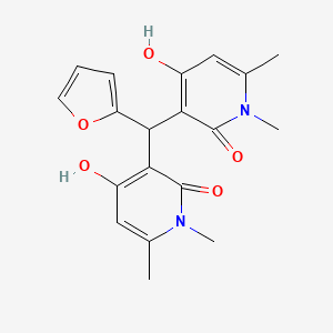 molecular formula C19H20N2O5 B2750957 3,3'-(呋喃-2-基亚甲基)二(4-羟基-1,6-二甲基吡啶-2(1H)-酮) CAS No. 883087-27-2