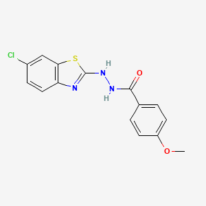 molecular formula C15H12ClN3O2S B2750963 N'-(6-氯-1,3-苯并噻唑-2-基)-4-甲氧基苯甲酰肼 CAS No. 851980-14-8