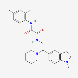 molecular formula C26H34N4O2 B2750976 N1-(2,4-二甲基苯基)-N2-(2-(1-甲基吲哚-5-基)-2-(哌啶-1-基)乙基)草酰胺 CAS No. 922111-58-8
