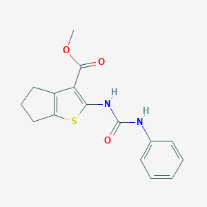molecular formula C16H16N2O3S B275098 methyl 2-[(phenylcarbamoyl)amino]-5,6-dihydro-4H-cyclopenta[b]thiophene-3-carboxylate 