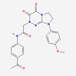 molecular formula C22H21N5O5 B2750980 N-(4-acetylphenyl)-2-(8-(4-methoxyphenyl)-3,4-dioxo-3,4,7,8-tetrahydroimidazo[2,1-c][1,2,4]triazin-2(6H)-yl)acetamide CAS No. 941890-31-9