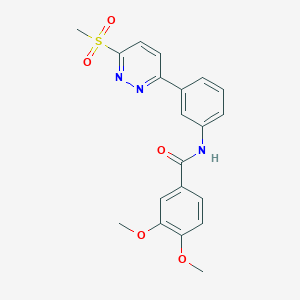 molecular formula C20H19N3O5S B2750981 3,4-dimethoxy-N-(3-(6-(methylsulfonyl)pyridazin-3-yl)phenyl)benzamide CAS No. 921541-70-0