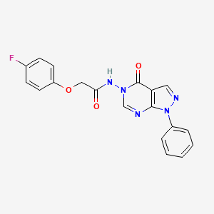 molecular formula C19H14FN5O3 B2750983 2-(4-氟苯氧基)-N-(4-氧代-1-苯基-1H-吡唑并[3,4-d]嘧啶-5(4H)-基)乙酰胺 CAS No. 899996-62-4