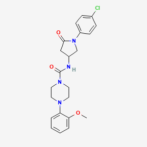 molecular formula C22H25ClN4O3 B2750986 N-[1-(4-chlorophenyl)-5-oxopyrrolidin-3-yl]-4-(2-methoxyphenyl)piperazine-1-carboxamide CAS No. 887466-19-5