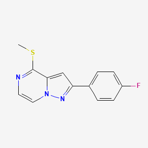 molecular formula C13H10FN3S B2750993 2-(4-Fluorophenyl)-4-(methylthio)pyrazolo[1,5-a]pyrazine CAS No. 1105211-67-3