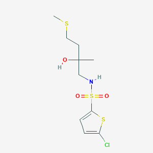 molecular formula C10H16ClNO3S3 B2751008 5-氯-N-(2-羟基-2-甲基-4-(甲硫基)丁基)噻吩-2-磺酰胺 CAS No. 1396853-05-6