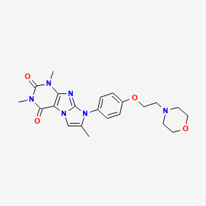 molecular formula C22H26N6O4 B2751009 1,3,7-trimethyl-8-(4-(2-morpholinoethoxy)phenyl)-1H-imidazo[2,1-f]purine-2,4(3H,8H)-dione CAS No. 929850-32-8