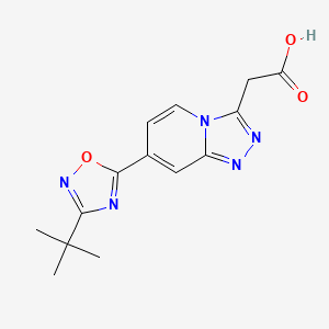 2-(7-(3-(tert-Butyl)-1,2,4-oxadiazol-5-yl)-[1,2,4]triazolo[4,3-a]pyridin-3-yl)acetic acid