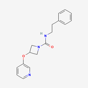 molecular formula C17H19N3O2 B2751020 N-苯乙基-3-(吡啶-3-氧基)氮杂环丁烷-1-甲酰胺 CAS No. 1903058-40-1