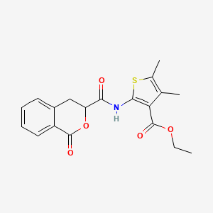 molecular formula C19H19NO5S B2751032 乙酸-4,5-二甲基-2-{[(1-氧代-3,4-二氢-1H-异色茂-3-基)羰基]氨基}噻吩-3-甲酯 CAS No. 786674-45-1