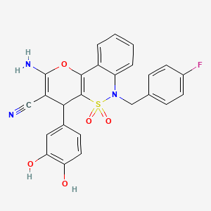 2-Amino-4-(3,4-dihydroxyphenyl)-6-(4-fluorobenzyl)-4,6-dihydropyrano[3,2-c][2,1]benzothiazine-3-carbonitrile 5,5-dioxide