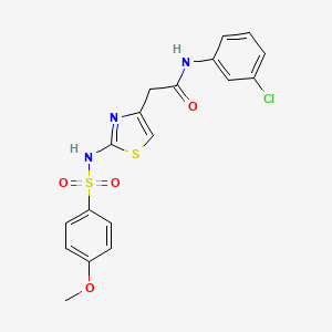 N-(3-chlorophenyl)-2-(2-(4-methoxyphenylsulfonamido)thiazol-4-yl)acetamide