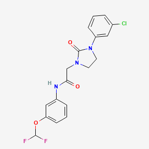 molecular formula C18H16ClF2N3O3 B2751059 2-(3-(3-chlorophenyl)-2-oxoimidazolidin-1-yl)-N-(3-(difluoromethoxy)phenyl)acetamide CAS No. 1251633-59-6