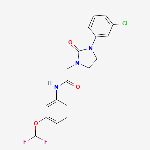 molecular formula C18H16ClF2N3O3 B2751059 2-(3-(3-氯苯基)-2-氧代咪唑啉-1-基)-N-(3-(二氟甲氧基)苯基)乙酰胺 CAS No. 1251633-59-6