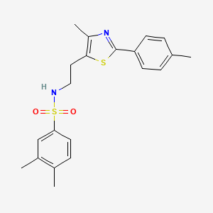 molecular formula C21H24N2O2S2 B2751062 3,4-二甲基-N-[2-[4-甲基-2-(4-甲基苯基)-1,3-噻唑-5-基]乙基]苯磺酰胺 CAS No. 890954-79-7