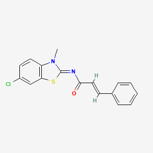molecular formula C17H13ClN2OS B2751065 (Z)-N-(6-chloro-3-methylbenzo[d]thiazol-2(3H)-ylidene)cinnamamide CAS No. 393835-19-3