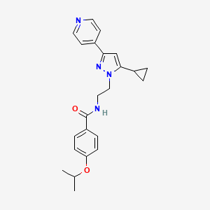 molecular formula C23H26N4O2 B2751068 N-(2-(5-cyclopropyl-3-(pyridin-4-yl)-1H-pyrazol-1-yl)ethyl)-4-isopropoxybenzamide CAS No. 1797976-76-1