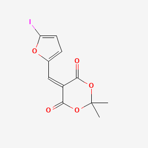 molecular formula C11H9IO5 B2751069 5-[(5-Iodofuran-2-yl)methylidene]-2,2-dimethyl-1,3-dioxane-4,6-dione CAS No. 126965-20-6