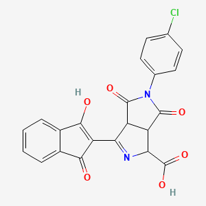 5-(4-chlorophenyl)-3-(1,3-dioxo-1,3-dihydro-2H-inden-2-yliden)-4,6-dioxooctahydropyrrolo[3,4-c]pyrrole-1-carboxylic acid