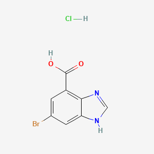 molecular formula C8H6BrClN2O2 B2751080 6-Bromo-1H-benzimidazole-4-carboxylic acid;hydrochloride CAS No. 2243512-93-6