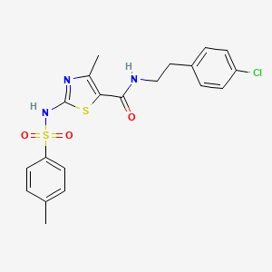 molecular formula C20H20ClN3O3S2 B2751090 N-(4-chlorophenethyl)-4-methyl-2-(4-methylphenylsulfonamido)thiazole-5-carboxamide CAS No. 941925-59-3