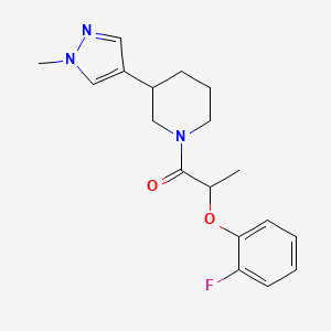 molecular formula C18H22FN3O2 B2751100 2-(2-氟苯氧基)-1-(3-(1-甲基-1H-嘧唑-4-基)哌啶-1-基)丙酮 CAS No. 2310154-89-1