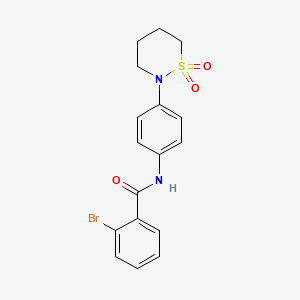 molecular formula C17H17BrN2O3S B2751109 2-bromo-N-[4-(1,1-dioxothiazinan-2-yl)phenyl]benzamide CAS No. 899976-20-6